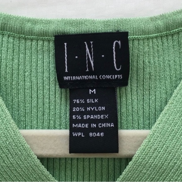 INC Green Stretch Sleeveless Tank Top - Size Medium - Picture 3 of 3